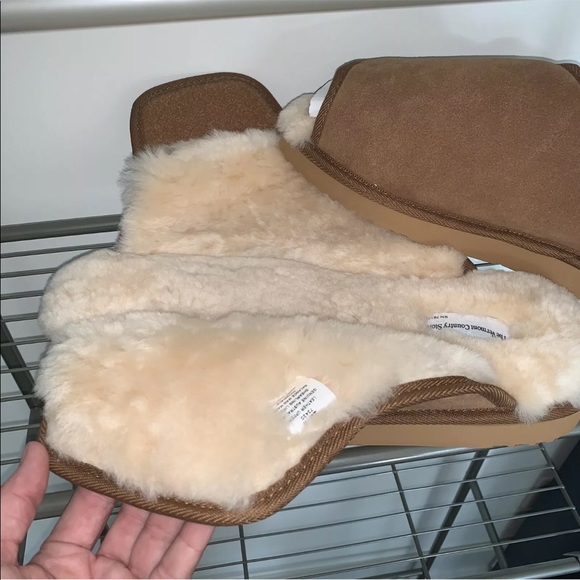 Men’s 13 M VERMONT COUNTRY STORE Sheepskin Adjustable Scuff Slippers 72420 NEW - Picture 9 of 12